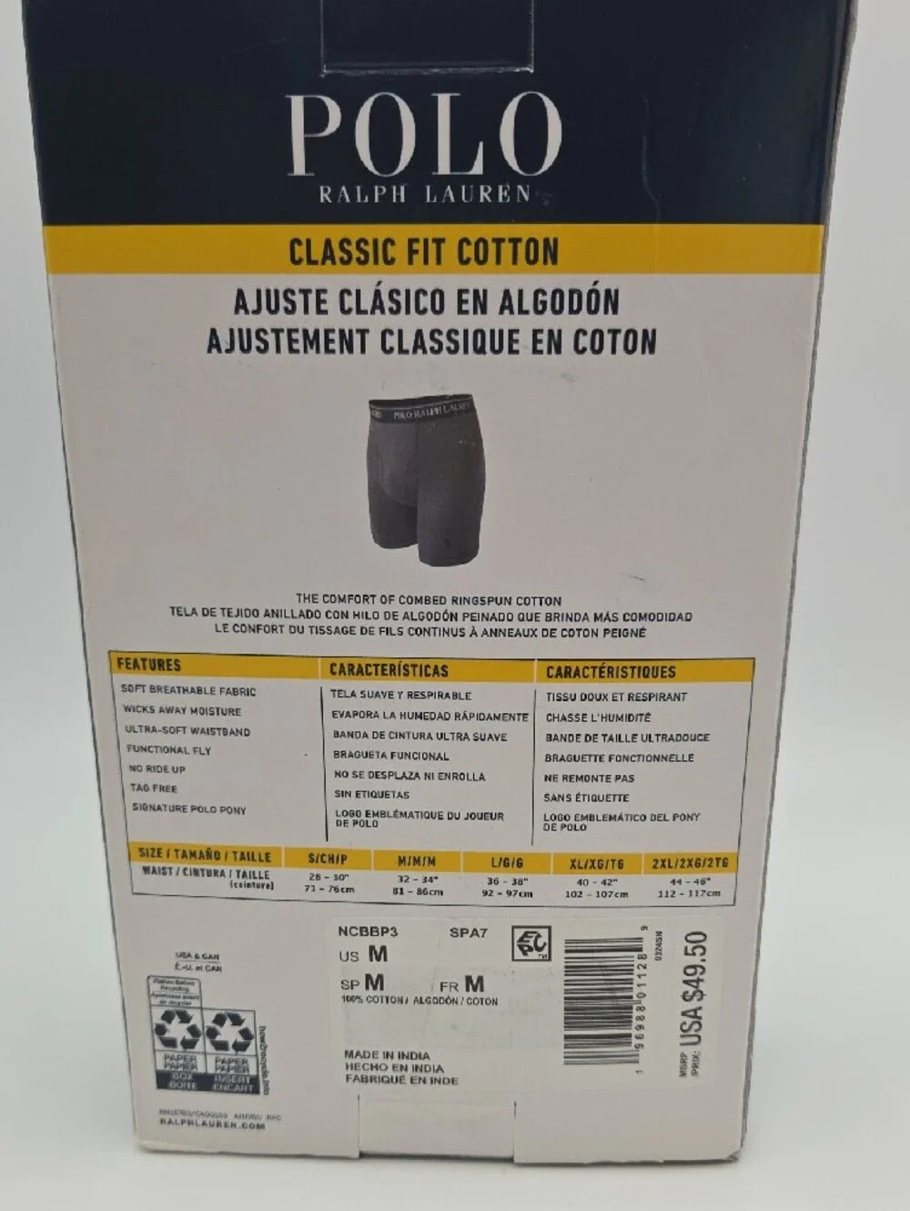Polo by Ralph Lauren 3-Pack Classic FitCotton Boxer Briefs - Green, Blue And Mix